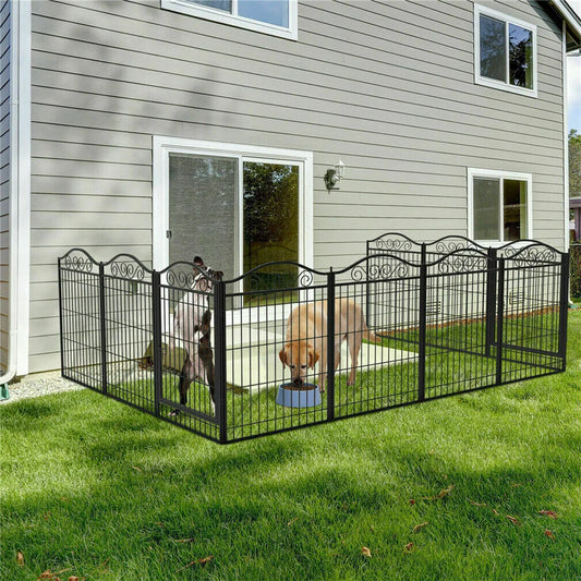 BORWARTH Heavy Duty Dog Playpen 8 Panels Fence Enclosure