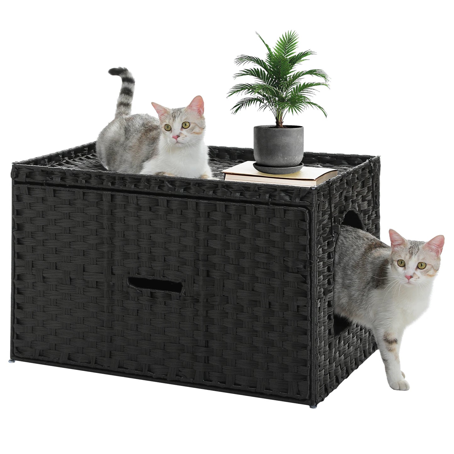 PAWZ Road Rattan Cat Litter Box Enclosure Cabinet Furniture