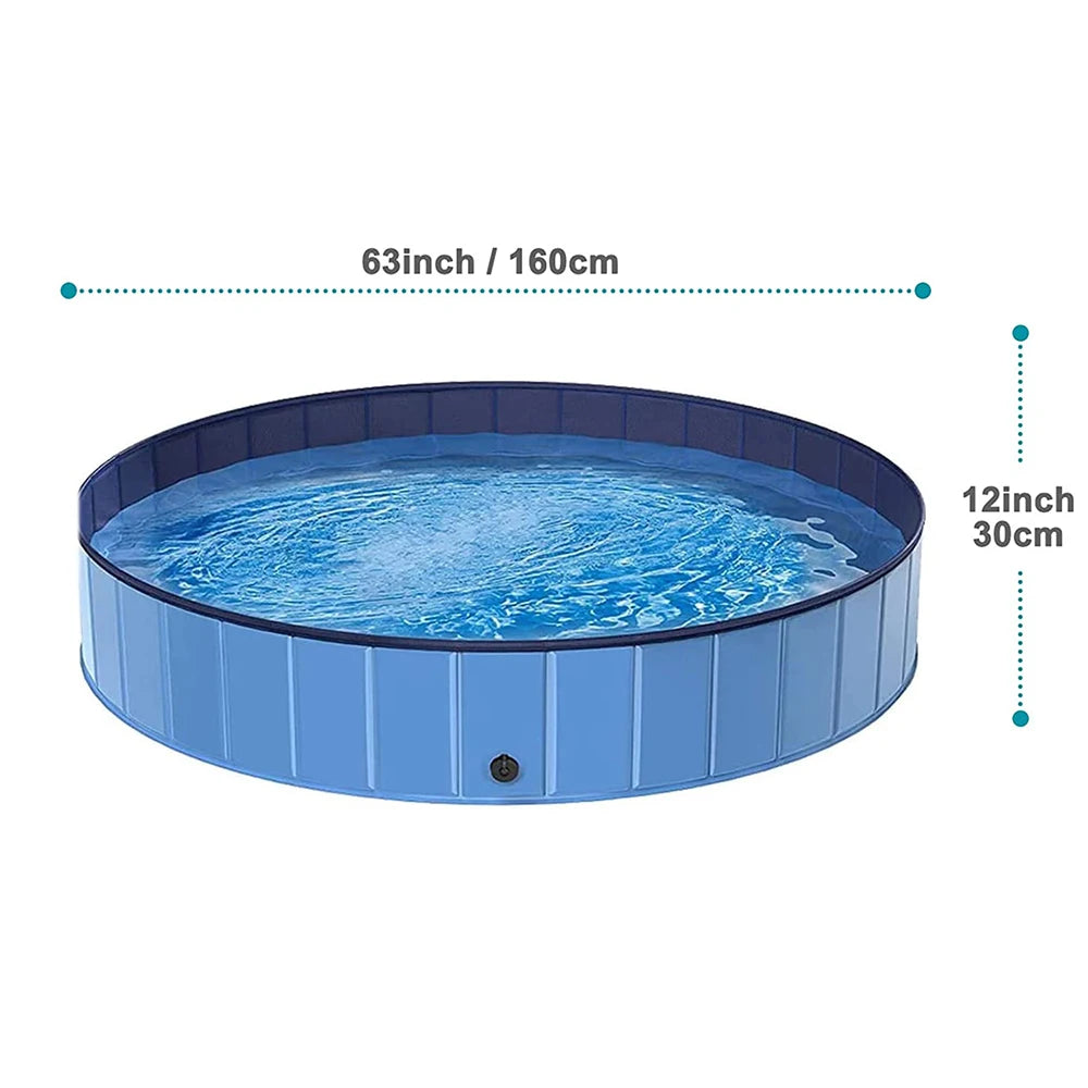 PETRAVELCN Foldable Dog Swimming Pool Portable Plastic Bathing Tub