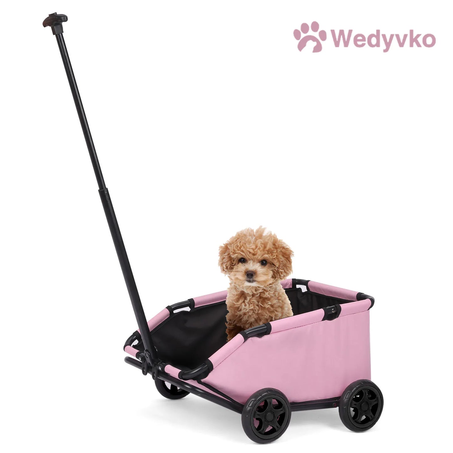 Small Pet Cart Four Wheel Folding Stroller 360 Rotating