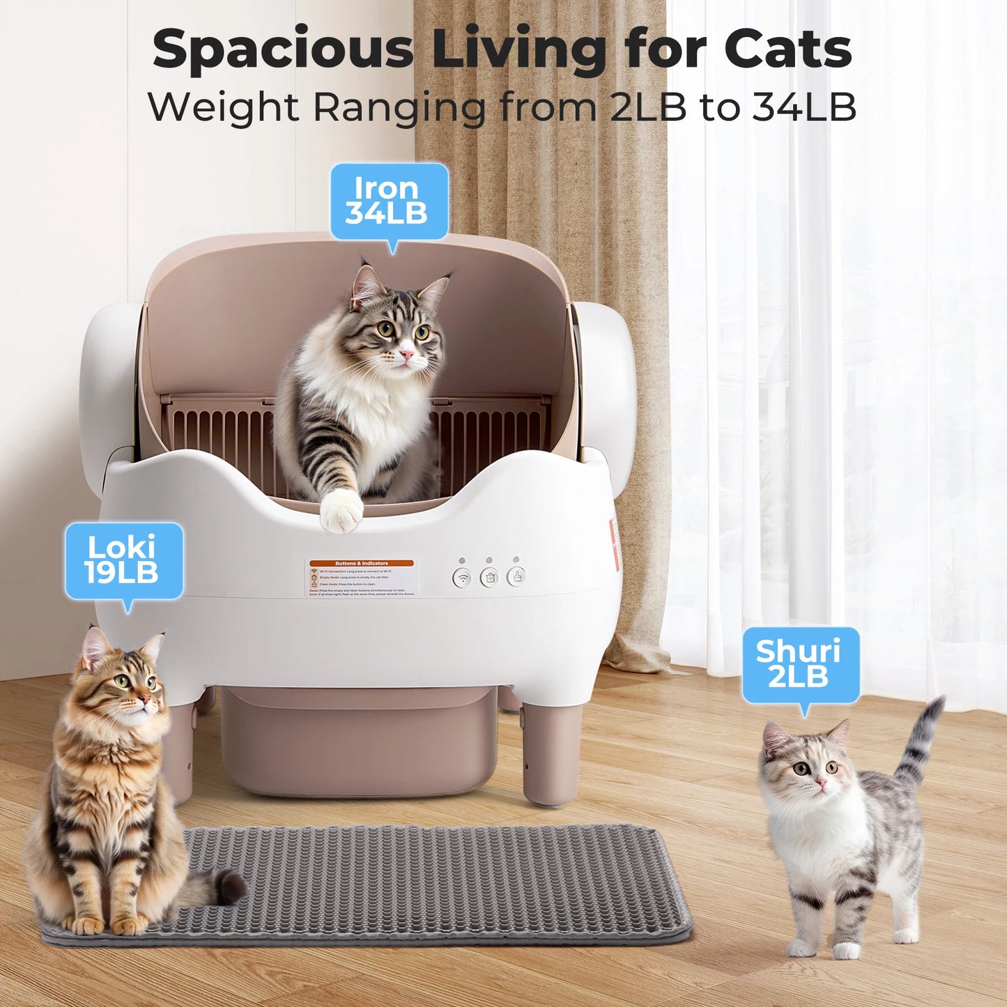 Lunapurr Self Cleaning Cat Litter Box With App Control