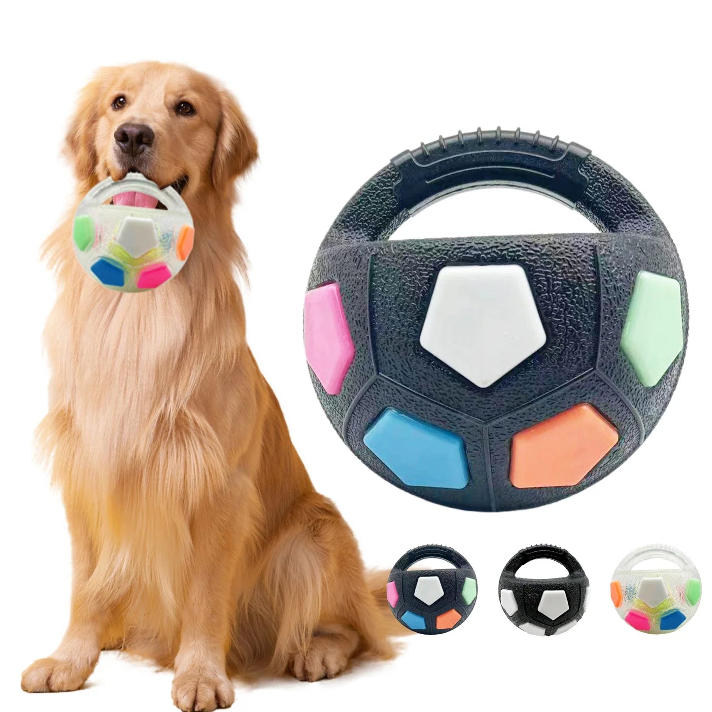 Qzee Premium Football Tennis Ball Dog Toy Durable TeethingSqueak OutdoorTraining