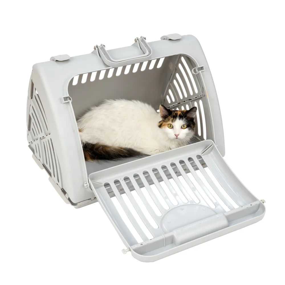 PDQ Foldable Cat Carrier Portable Travel Crate Breathable