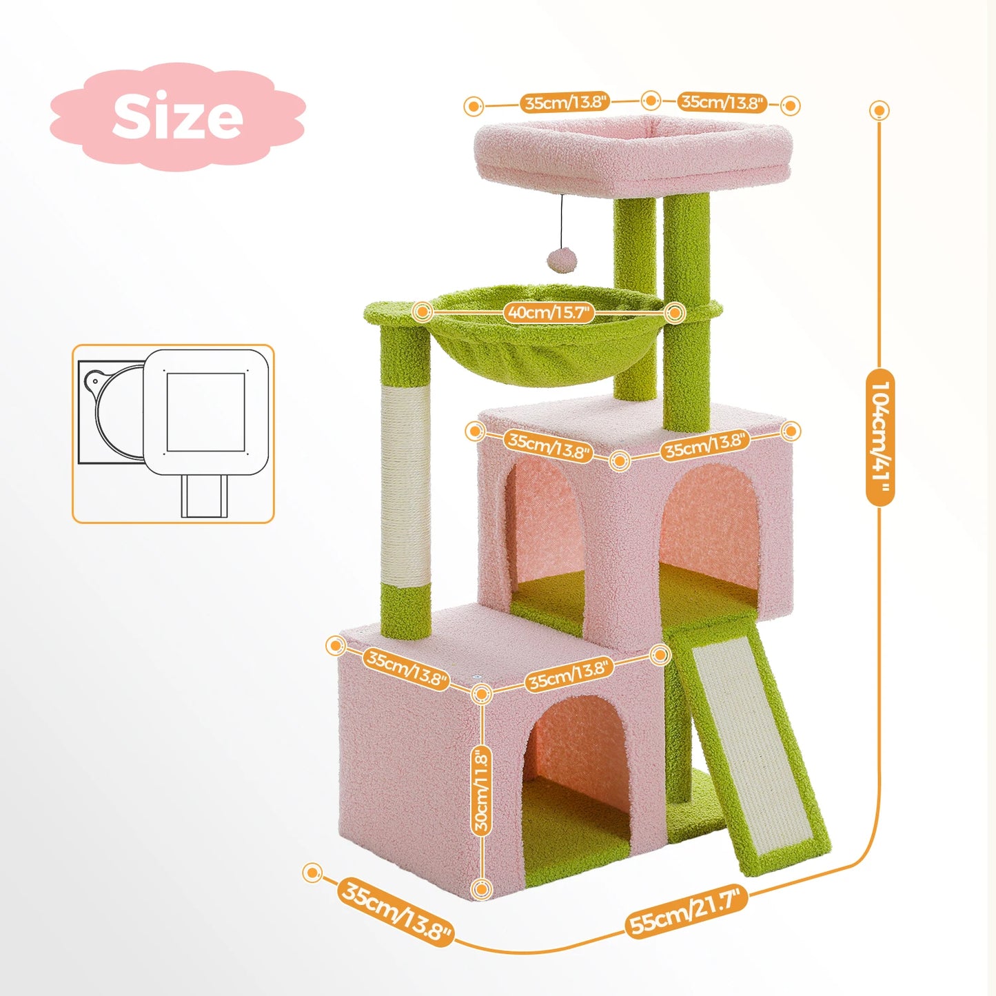 PAWZ Road Multi Level Cat Tree With Spacious Condos