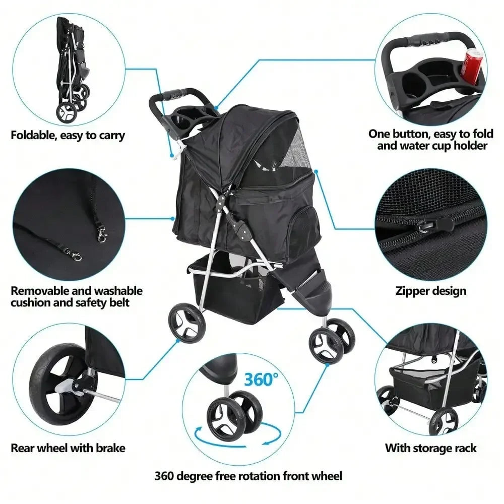 Breed Weatherproof ThreeWheel Stroller Foldable Carrier Cup Holder AllTerrain Premium