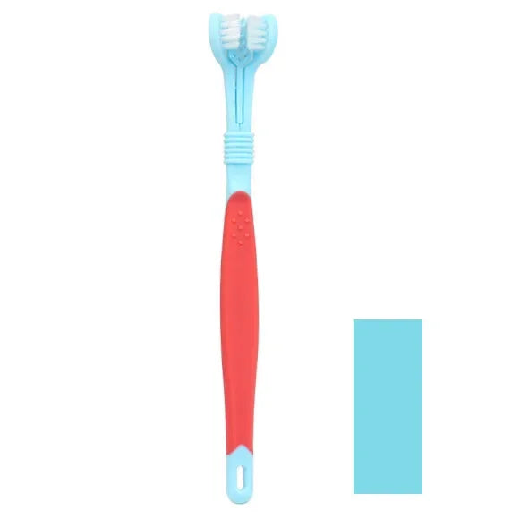 Hign-concerned ThreeSided Pet Toothbrush For Dogs And Cats ComprehensiveHygienePro