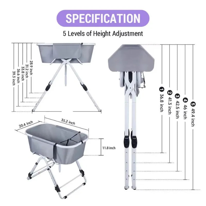 Dog Litter Elevated Foldable Pet Bathing Station Grooming
