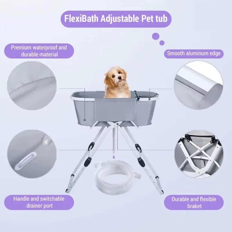 Dog Litter Elevated Foldable Pet Bathing Station Grooming