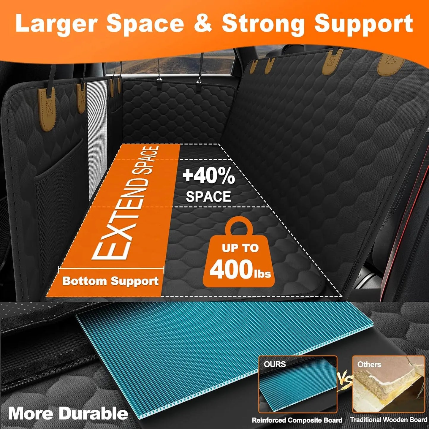 Wedyvko UltraDurableEngineeredForPetTravel Waterproof Foldable Dog Car Seat Hammock Protector