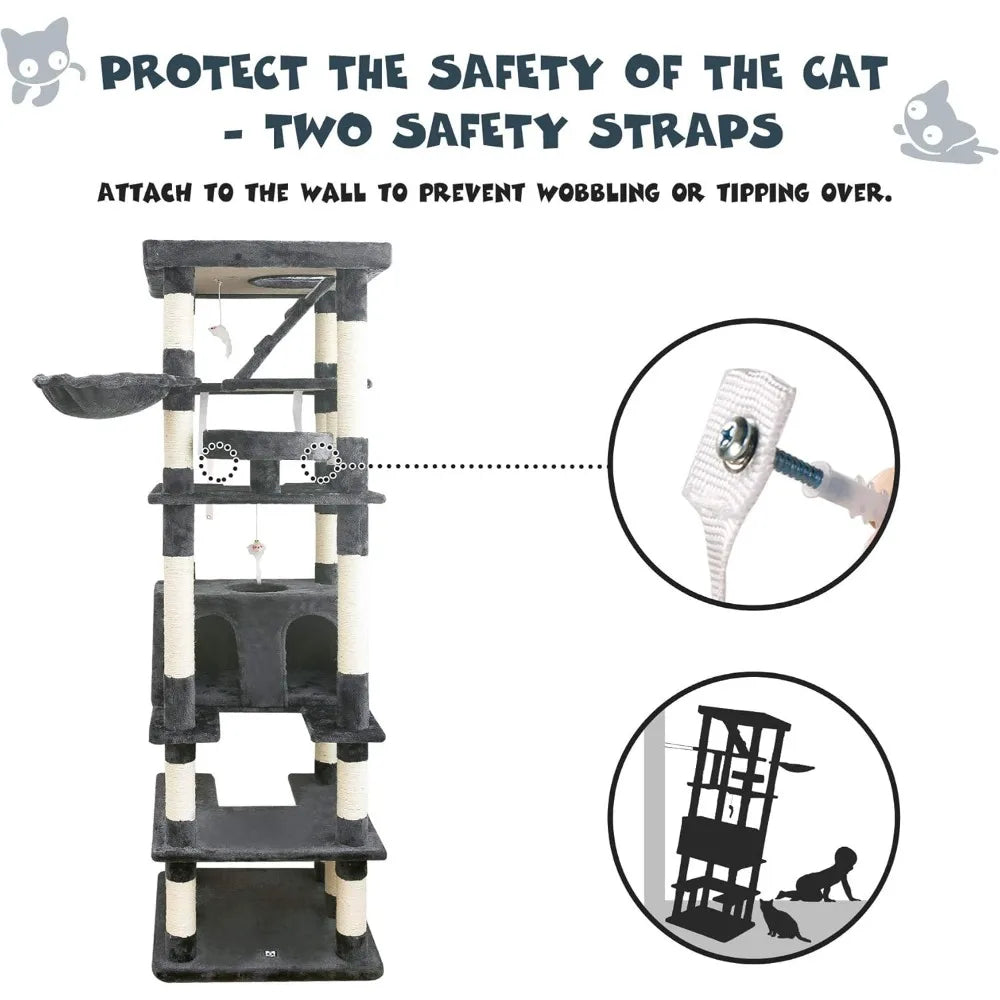 Breed Large Cat Tree With Sisal Scratching Posts And Condo