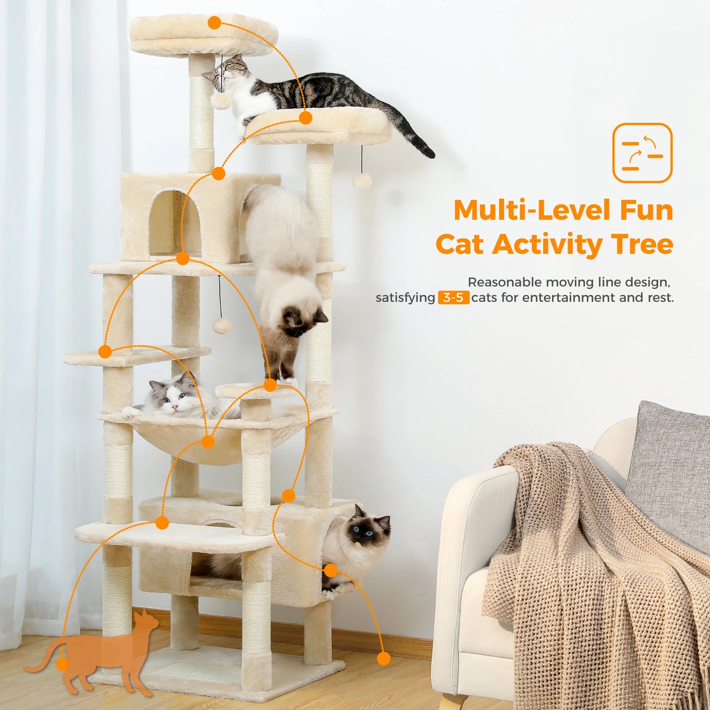 PAWZ Road Cat Tree And Tower Scratching Posts Hammocks