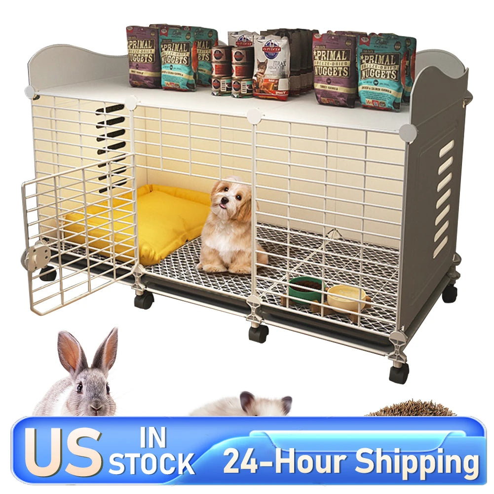 Shunmaii End Table Dog Crate With Wheels