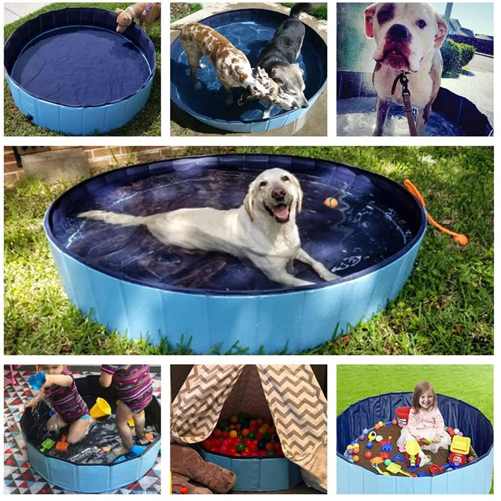 PETRAVELCN Foldable Dog Swimming Pool Portable Plastic Bathing Tub