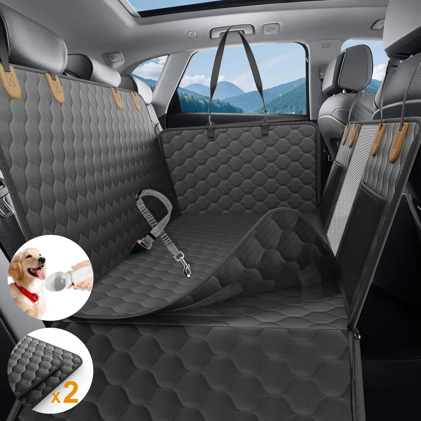 Wedyvko UltraDurableEngineeredForPetTravel Waterproof Foldable Dog Car Seat Hammock Protector