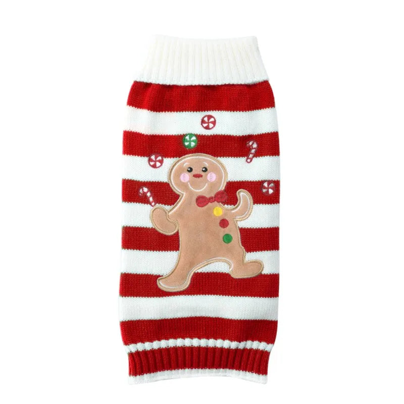 CN Guangdong Wool Winter Dog Sweater Coat Striped Knitted