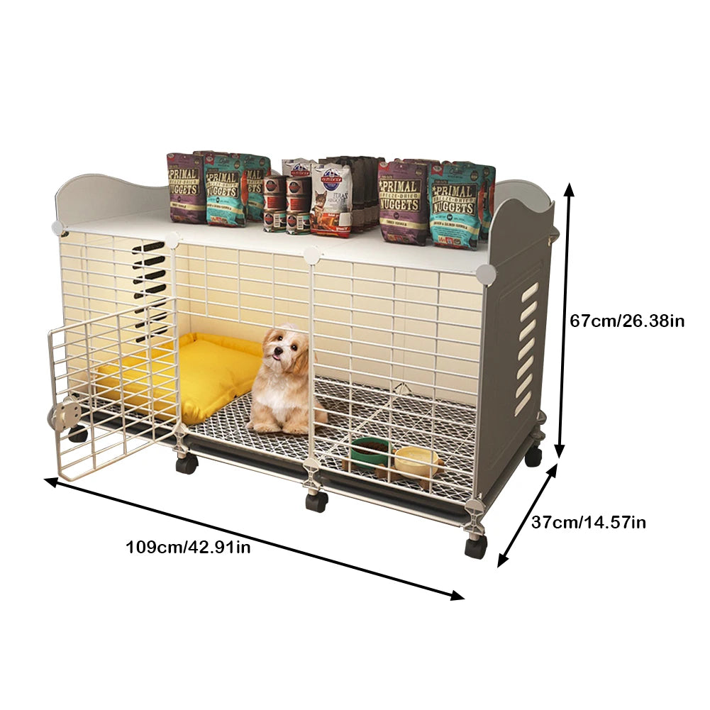 Shunmaii End Table Dog Crate With Wheels