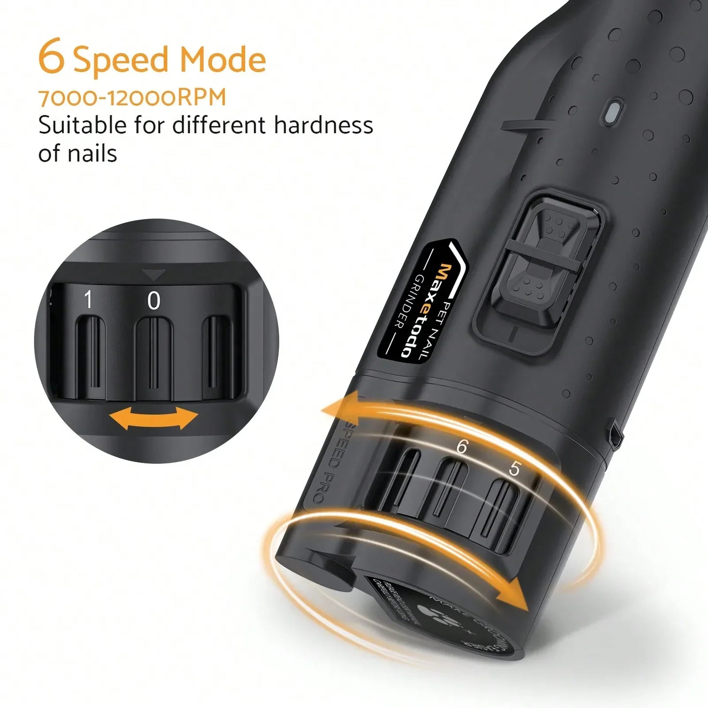 Hign Concerned Electric Dog Nail Grinder 6 Speed USB