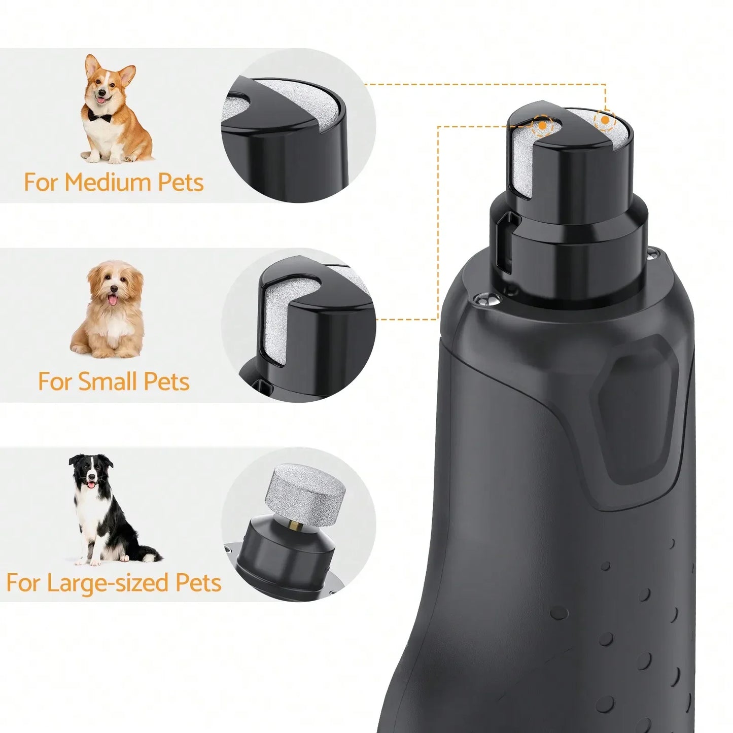 Hign Concerned Electric Dog Nail Grinder 6 Speed USB