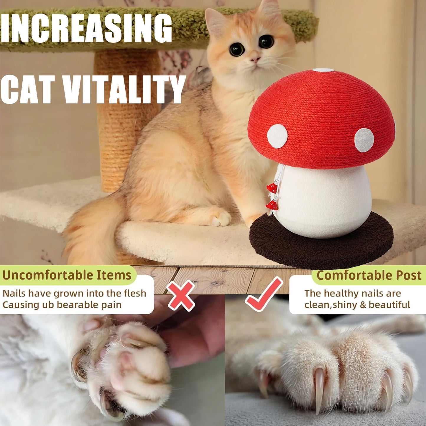 Guangdong Mushroom Shaped Sisal Cat Scratching Post