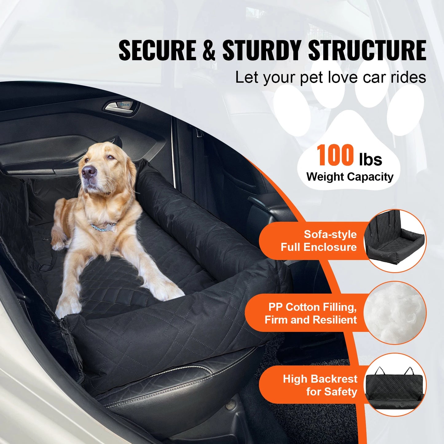 SucceBuy Dog Car Seat Waterproof Booster Clip On Leash