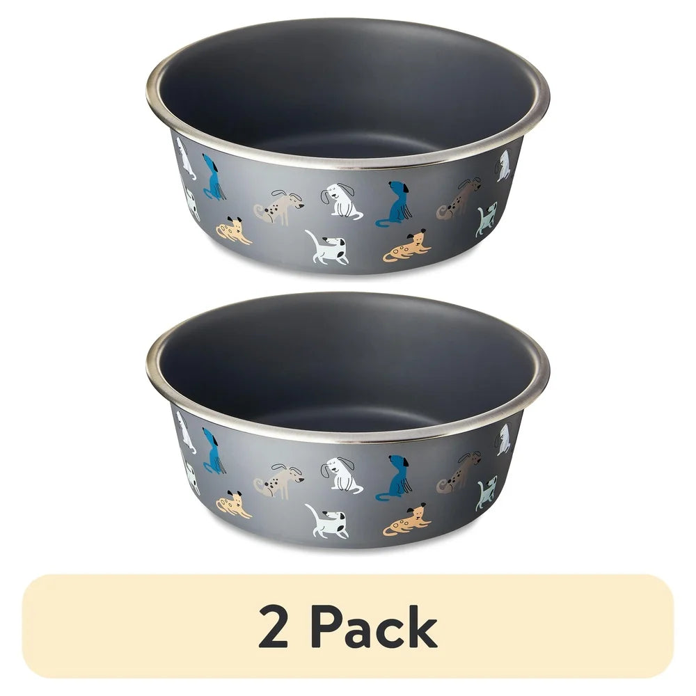 XMSJ Stainless Steel Dog Bowl Non Slip Face Design