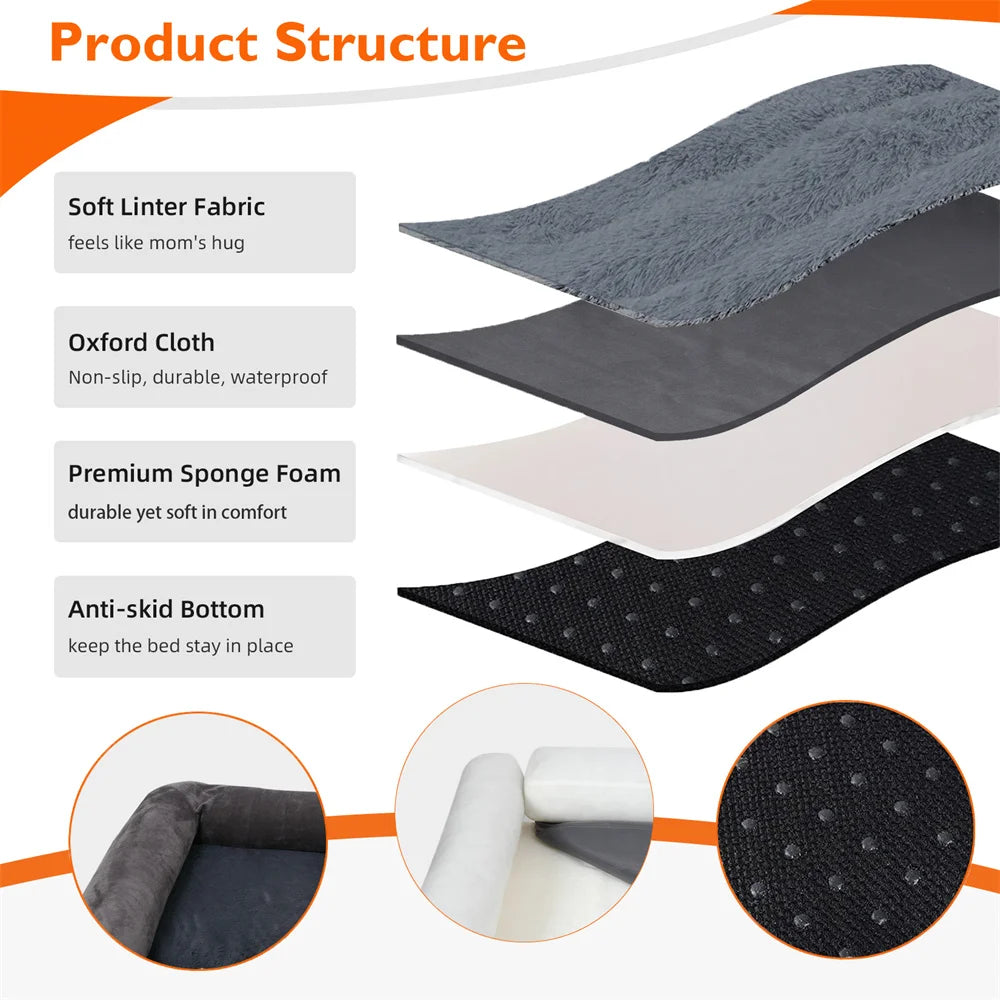 BORWARTCN Calming Therapeutic Orthopedic Memory Foam DogBed UltraDurableRemovableCover