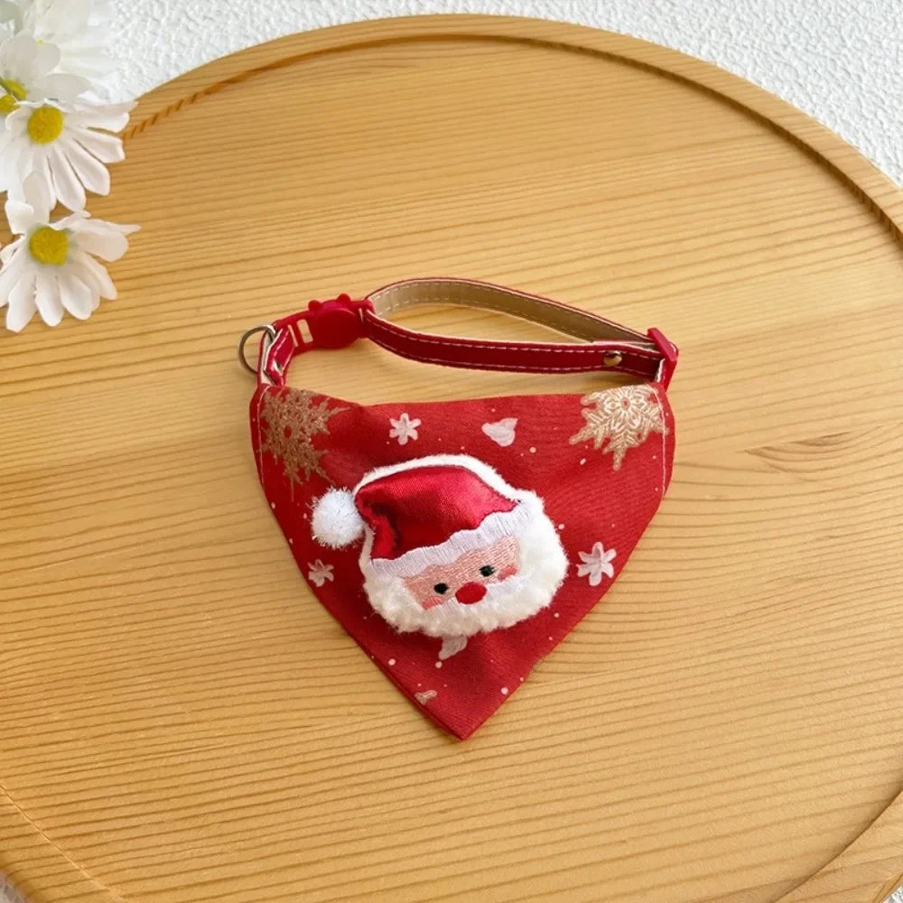 CN Cute Adjustable Christmas Dog Collar With Dirt Resistant