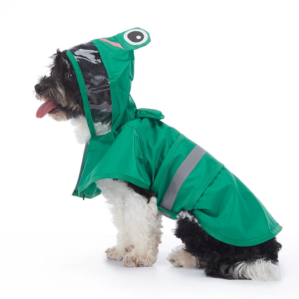 Hign-concerned Reflective Dog Raincoat Hooded Waterproof Jacket For Outdoor Rain