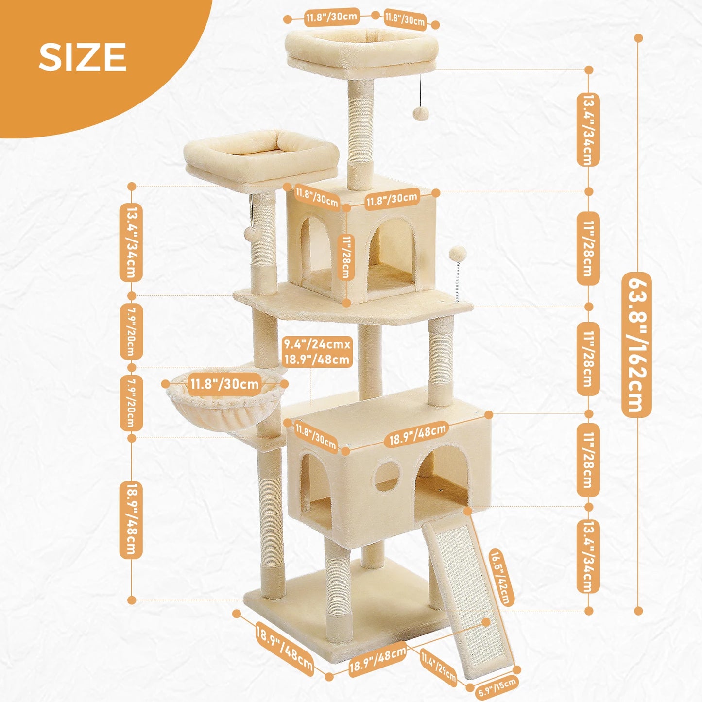 PAWZ Road Cat Tree Tower With Sisal Scratching Posts