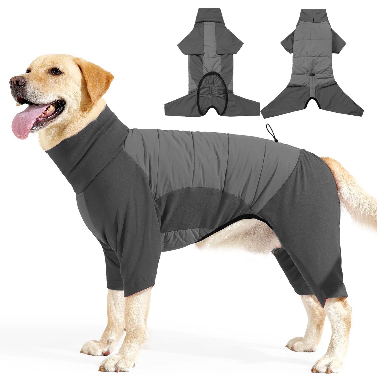 High-concerned Dog Coat Turtleneck Windproof Winter With Leash Hole