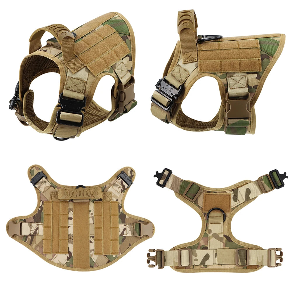 PETRAVELCN Nylon Tactical Dog Harness Vest With Patches