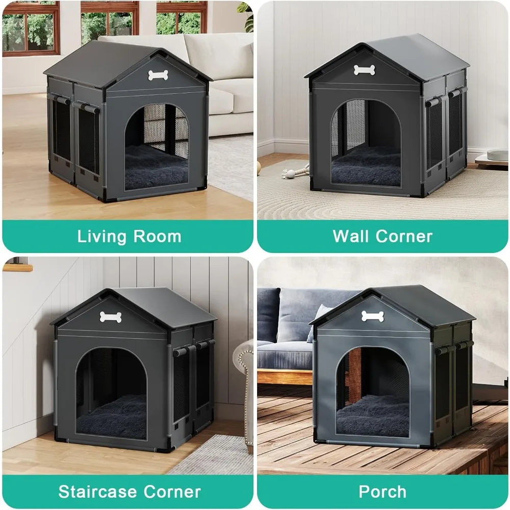 PremiumIndoorDogHouse KennelBedMatWithUltra CushionedOrthopedicSupport ThermalInsulated