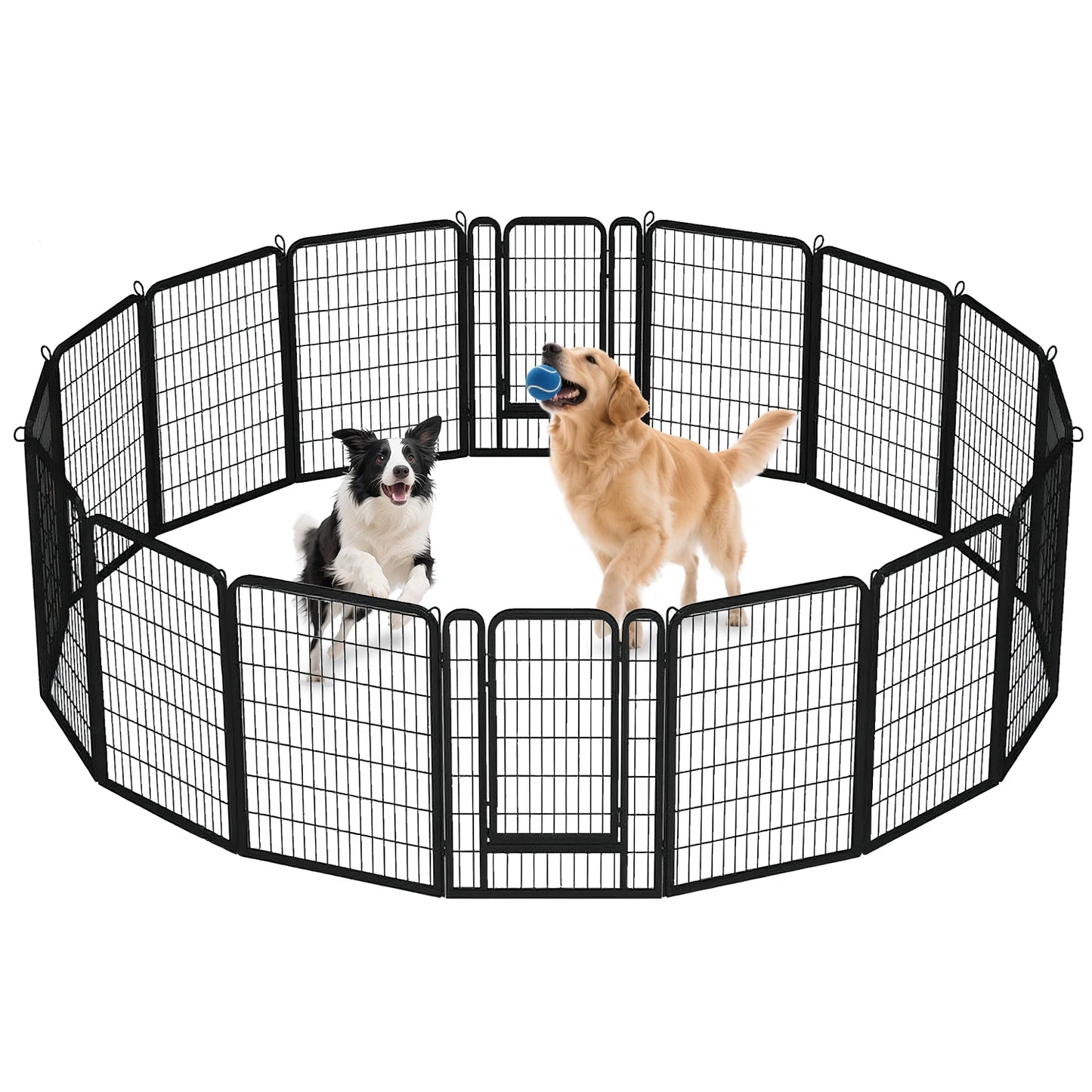 HeavyDuty Weatherresistant Foldable Dog Playpen With Door For IndoorOutdoor Exercise