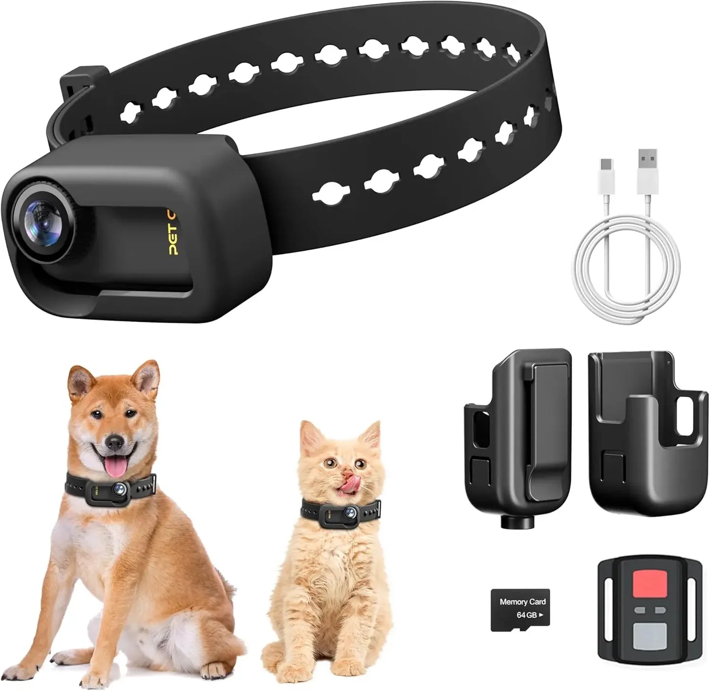 XMSJ Cat Collar Camera 4K HD WiFi Pet Mini Action Camera