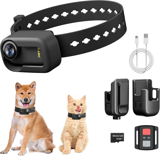 XMSJ Cat Collar Camera 4K HD WiFi Pet Mini Action Camera