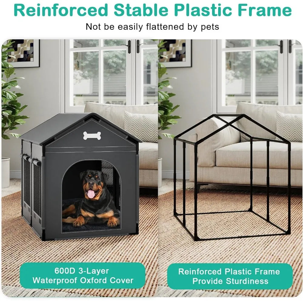 PremiumIndoorDogHouse KennelBedMatWithUltra CushionedOrthopedicSupport ThermalInsulated