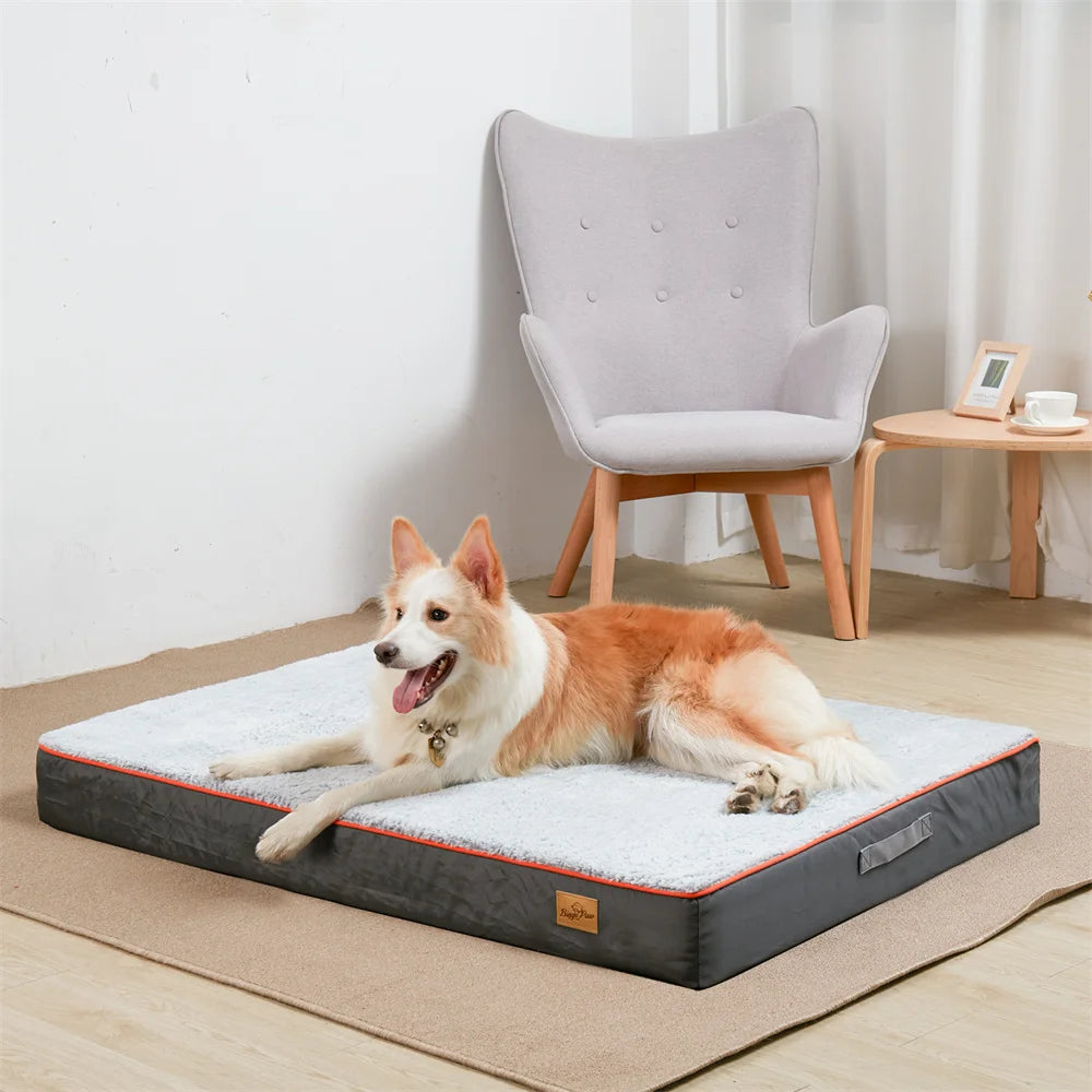 BORWARTCN Premium ExtraLarge Orthopedic Memory Foam Dog BedPro Mattress Waterproof