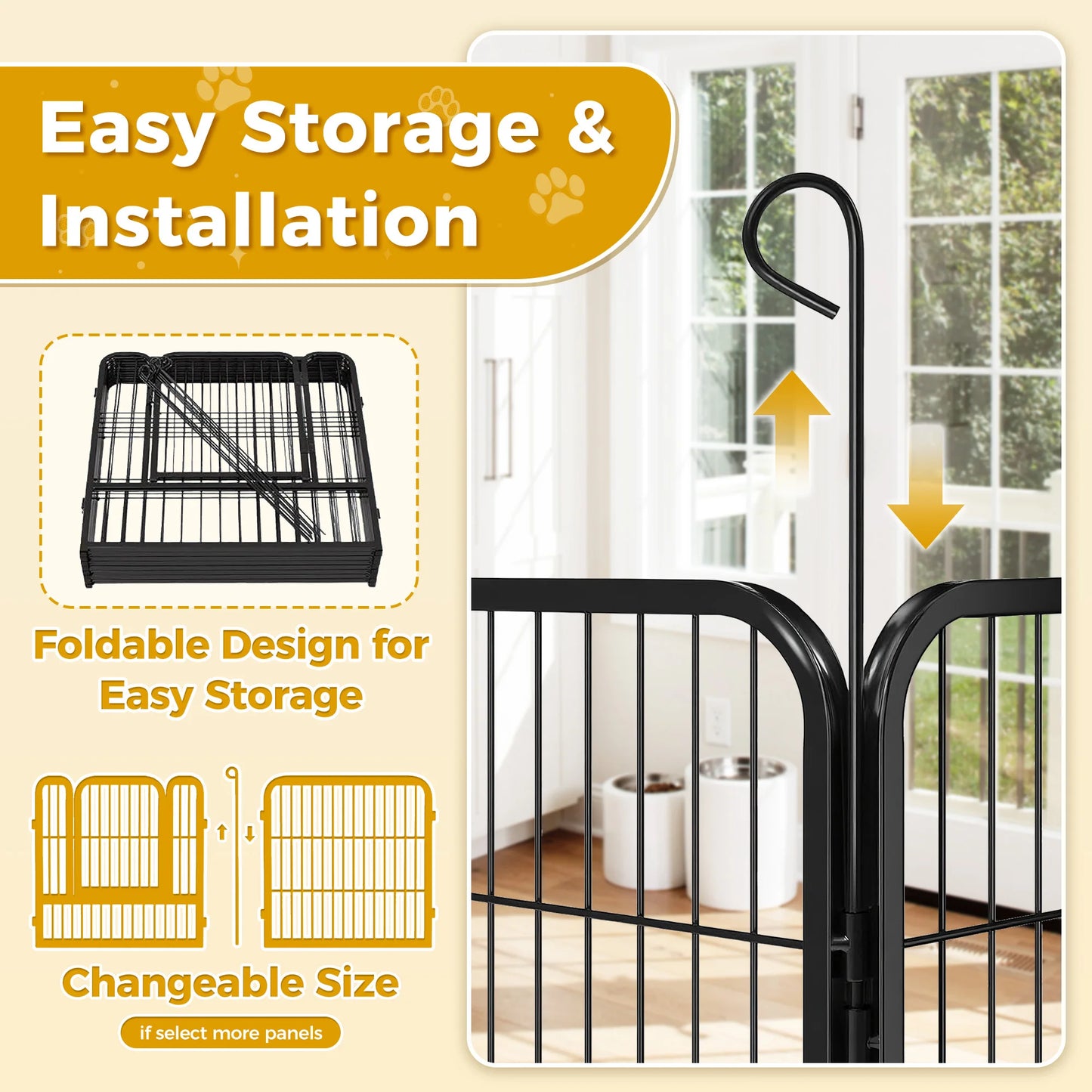 HeavyDuty Weatherresistant Foldable Dog Playpen With Door For IndoorOutdoor Exercise