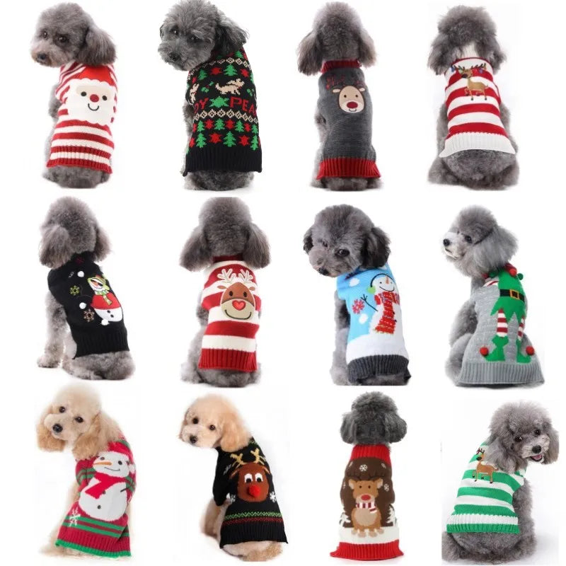 CN Guangdong Wool Winter Dog Sweater Coat Striped Knitted