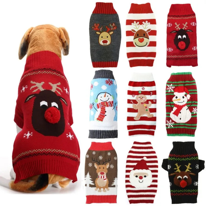 CN Guangdong Wool Winter Dog Sweater Coat Striped Knitted